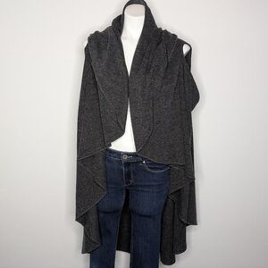 City Wrap On The Go Grey Drape Shawl Cover Up Cardigan Shrug Sweater OS